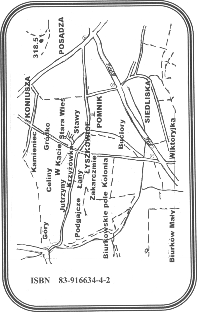 Pole tekstowe:                   Mapa Łyszkowic z nazwami części miejscowości i obiektów fizjograficznych
                                                               Opracowanie: Zbigniew Paletko
