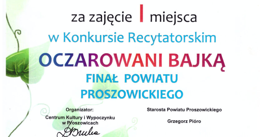 Miłosz Hanula z Wrocimowic wyróżniony