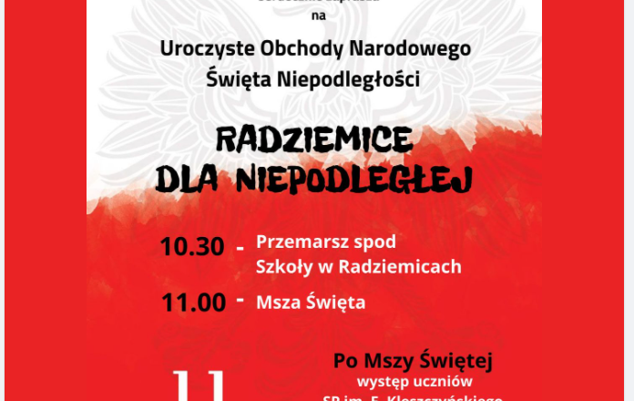 Uroczyste obchody Narodowego Świętą Niepodległości